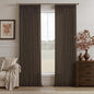 90 Inch Dark Chocolate Linen Pinch Pleat Memory Shaped Semi Sheer Curtains | by Twodrapes