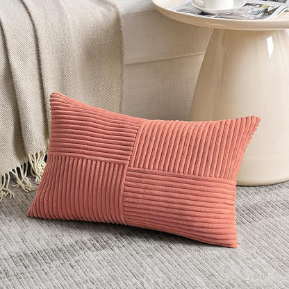 Fancy Homi 2 Packs Coral Lumbar Decorative Throw Pillow Covers 14x22 Inch - Image 2
