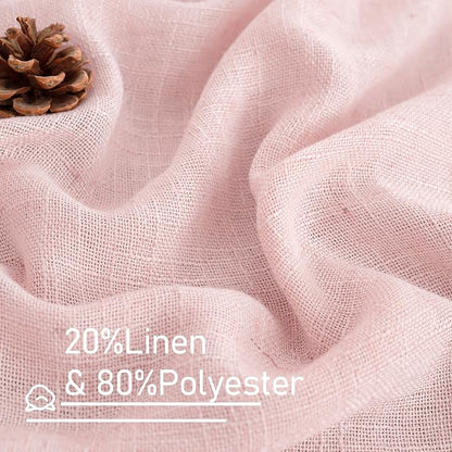 95 Inches Long Pink Linen Curtains - Image 2