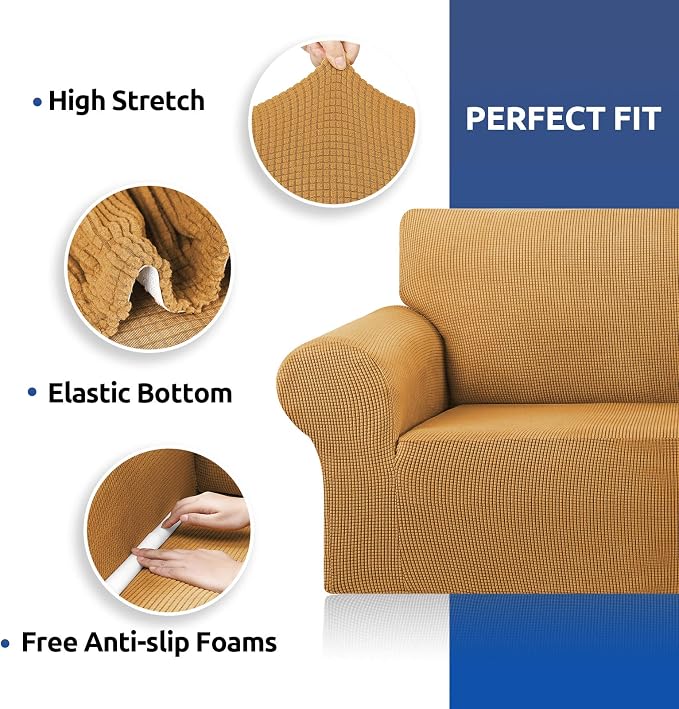 Stretch Couch Covers for Sofa, 3 Cushion Couch Slipcover, Elastic Bottom for - Image 6