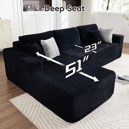 Opiesit 108" Boneless Couches for Living Room, Modular Sectional Sofa - Image 3