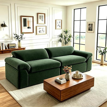 Vesgantti 118" Modular Sectional Couch, Comfy Corduroy Upholstered Cloud Couches by Vesgantti