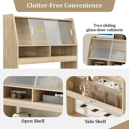 HRVEOCEI Folding Dining Tables for Small Spaces, Buffet Cabinet - Image 7