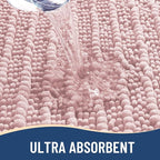 Arotive Luxury Chenille Bathroom Rug Mat, Extra Soft Thick Absorbent Shaggy Bath Rugs, Non-Slip Machine Wash Dry, Plush Bath Mats for Bathroom, Shower and Tub, 30x17, Dirty Pink