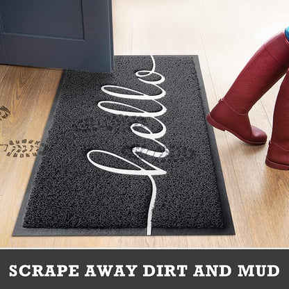 Black Door Mat Welcome Mats Outdoor Indoor Doormat - Image 7
