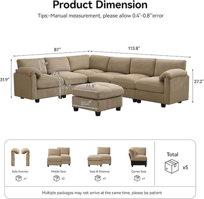 114'' V-Shaped Sectional Cloud Couch - Image 2