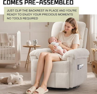 Korser Recliner Chair, Swivel Rocker Recliner Chair - Image 9
