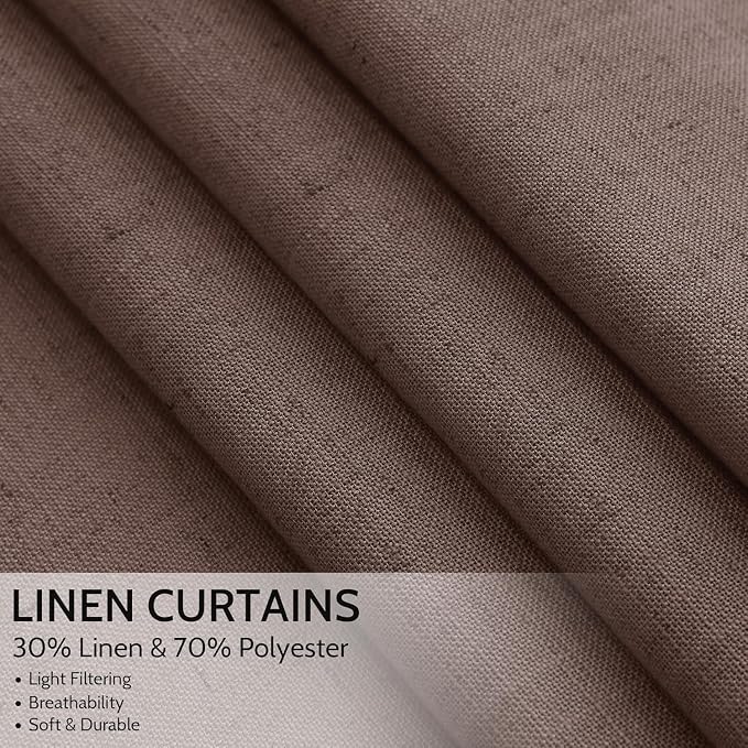 Cappuccino Linen Curtains 80 Inch Length - Image 4