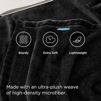 Bedsure GentleSoft Fleece Bed Blankets Large Size Black - Image 4