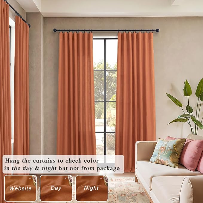Pitalk Burnt Orange Curtains 84 Inch Length - Image 6