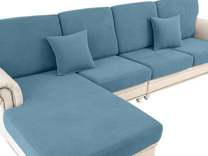 LA MEACK Couch Cushion Covers Seat Cushion Cover Stretch Couch Cover Separate by LA+MEACK