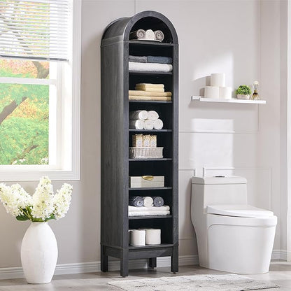 IFGET 71" Tall Arched Bookshelf, 8 Tiers Arch Bookcase - Image 6