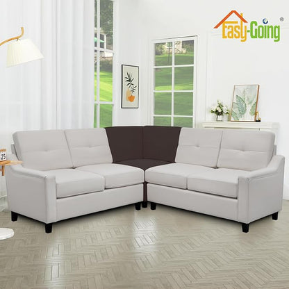 Easy-Going Stretch Soft Sectional Corner Sofa Couch Slipcover Chocolate | - Image 3
