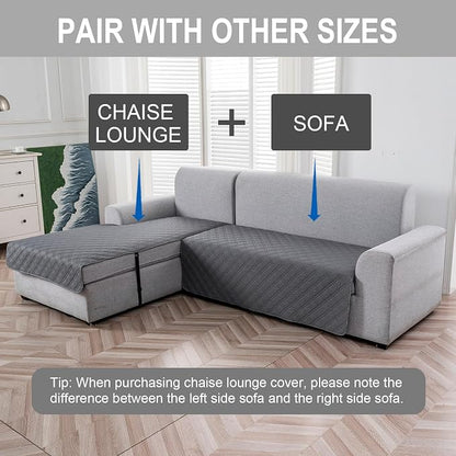 Genina L Shape Couch Cover, Sectional Couch Chaise Covers, Waterproof Washable - Image 2