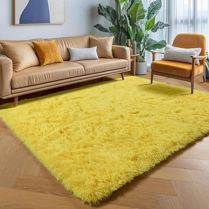 Yellow Area Rugs for Bedroom Living Room, Fluffy 4x6 Indoor Bedside Floor Throw - Image 8