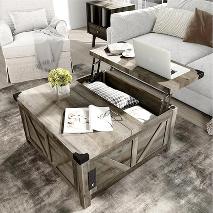 jimeimen Farmhouse Lift Top Coffee Table by jimeimenFurniture