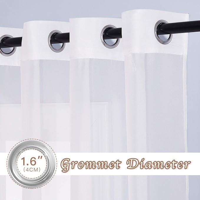 NICETOWN Sheer Window Curtains for Bedroom, Grommet Airy and Breathable Soft - Image 2
