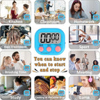 ZILLEEN Classroom Timer for Kids Teachers Digital Timers, Blue Green 6 Pack