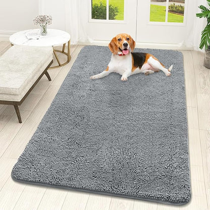OLANLY Dog Door Mat for Muddy Paws 59x32, Super Absorbent Chenille Mud Mat | by OLANLY