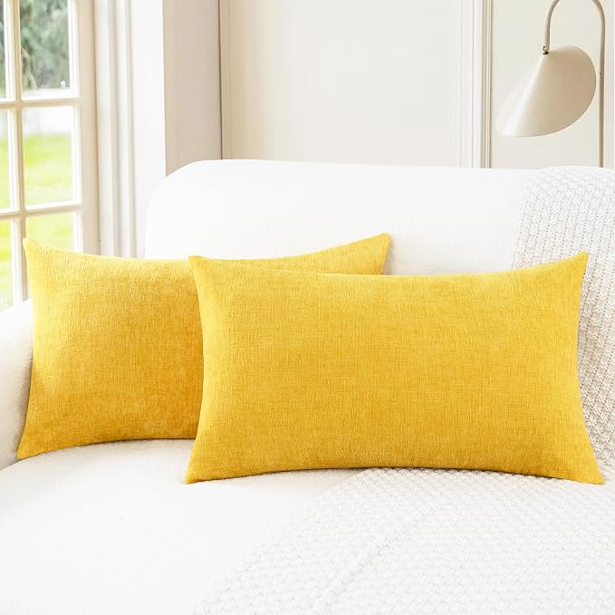 CaliTime Decorative Throw Pillow Covers 26 X 16 Inches Mustard Yellow | Pack of by CaliTime