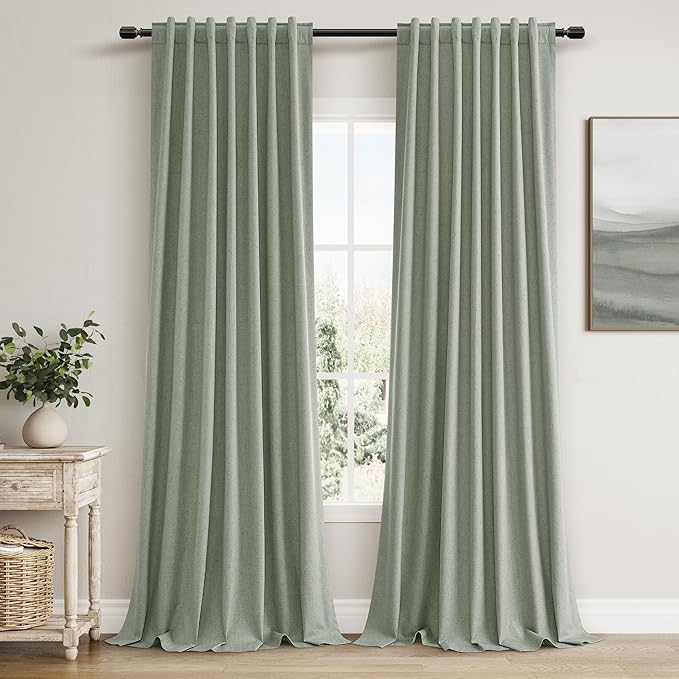 Desert Sage 100% Blackout Curtains 84 Inch Length 2 Panels Set by Guken