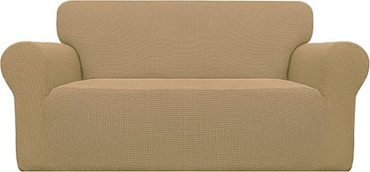 Easy-Going Stretch Loveseat Couch Covers Washable Golden | 1-Piece Loveseat by Easy-Going
