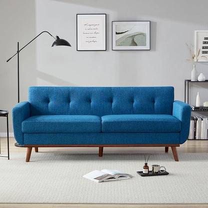 Kingfun 77.2" W Loveseat Sofa, Mid Century Modern Decor Love Seat Couches - Image 3