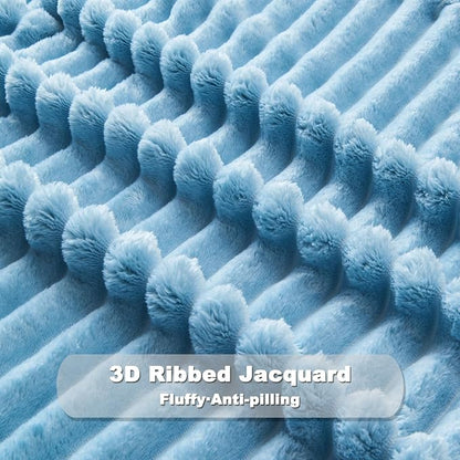 NEWCOSPLAY Fleece Ribbed Cozy Throw Blanket - Image 7