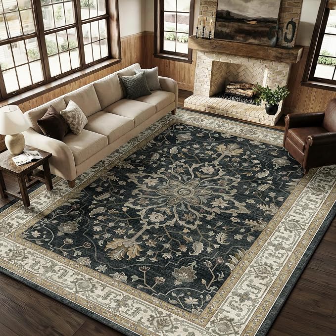 RELEANY Washable Area Rug, Large 9'x12', Water Repellent, Pet Friendly - Image 2