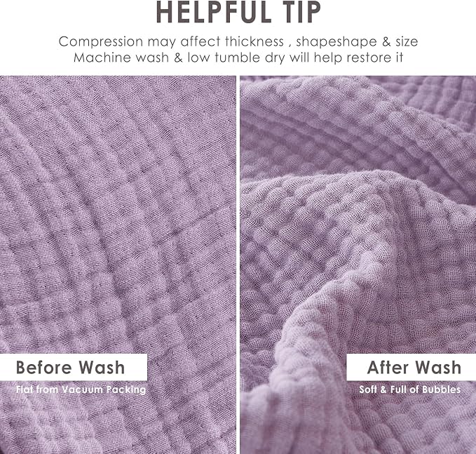 EMME Muslin Blankets for Adults Throw Blanket for Couch Breathable Gauze Soft - Image 8