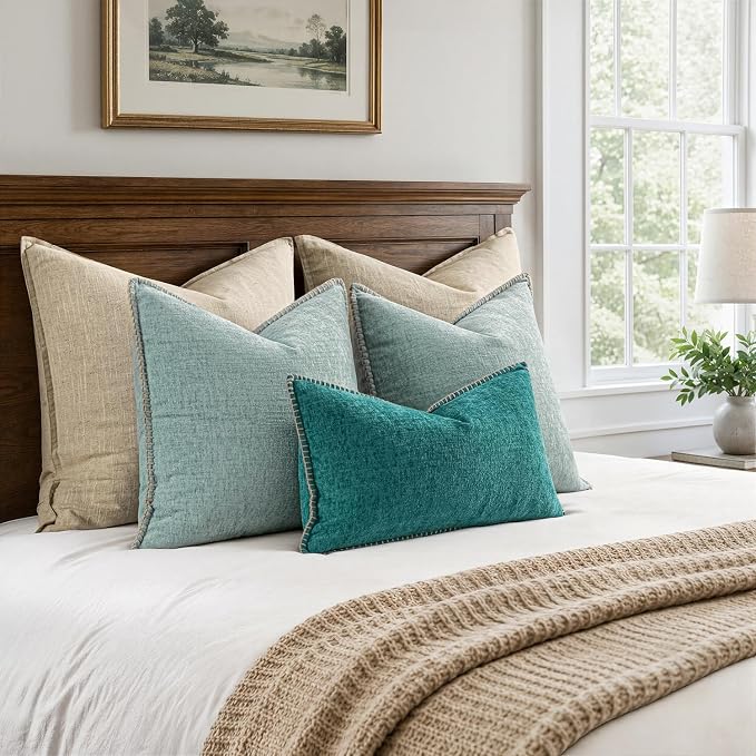 MIULEE Decorative Couch Throw Pillow Covers 20x20 Inch Coastal Light Blue | 2 - Image 8