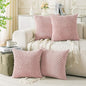 Set of 4 Light Pink Decorative Throw Pillow Covers 18x18 Inch Corduroy Pillow by Cozoomy
