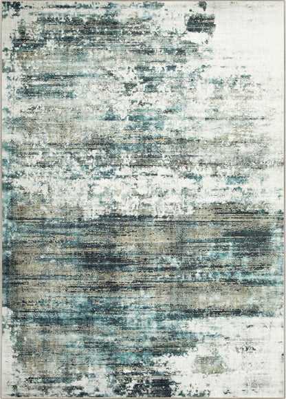 8x10 Area Rugs for Living Room: Washable Abstract Teal Green Badroom Carpet | - Image 8