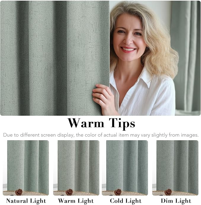 H.VERSAILTEX Bedroom Curtains Blackout Linen Blackout Curtains 84 Inches Long - Image 5