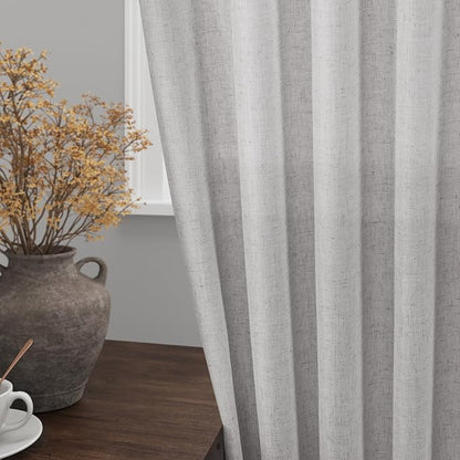 Grey Linen Curtains 80 Inches Length - Image 2