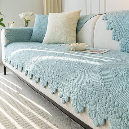 Cotton Quilted Dog Couch Cover for Sofa Farmhouse Rustic Embroidery Sectional by WelcometoXSlive