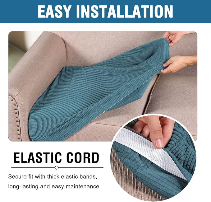 H.VERSAILTEX Super Stretch Individual Seat Sofa Covers Couch Slipcover Sets - Image 6