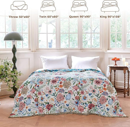 LUTBM Boho Throw Blanket for Couch Sofa Chair Cotton Summer Blankets for - Image 5