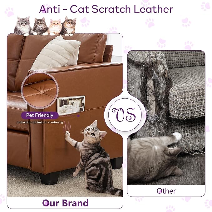 TYBOATLE 88" W Faux Leather Couches - Image 7