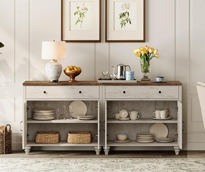 WAMPAT Farmhouse TV Stand for 75 inch TV - Image 3