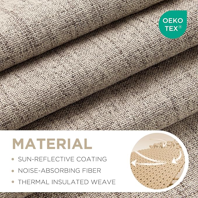 Joydeco Linen Blackout Curtains - Image 2