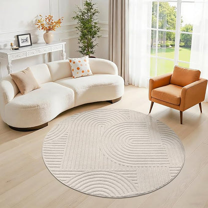 Pauwer 4ft Area Rugs for Living Room, Modern Non Slip Washable Rug, Soft Fluffy - Image 8