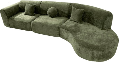 140'' Curved Sectional Sofa Sponge Couch - Image 4