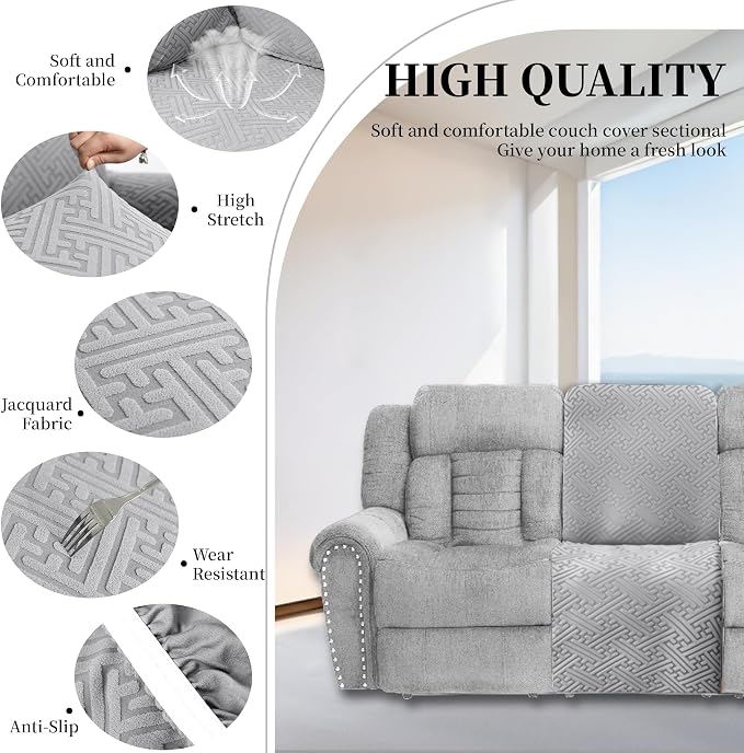 100% Waterproof Sectional Recliner Couch Covers - Image 5
