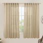 Brown Semi Sheer Linen Curtains 60 Inch, Light Filtering Panels | Window by LAMIT