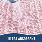 Arotive Luxury Chenille Bathroom Rug Mat, Extra Soft Thick Absorbent Shaggy Bath Rugs, Non-Slip Machine Wash Dry, Plush Bath Mats for Bathroom, Shower and Tub, 30x20, Pink