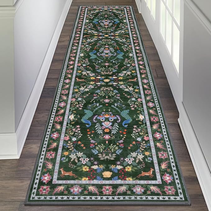 HEBE Hallway Runner Rug 2'x8', Washable Non Slip Kitchen Rug Runner | Soft Boho by HEBE