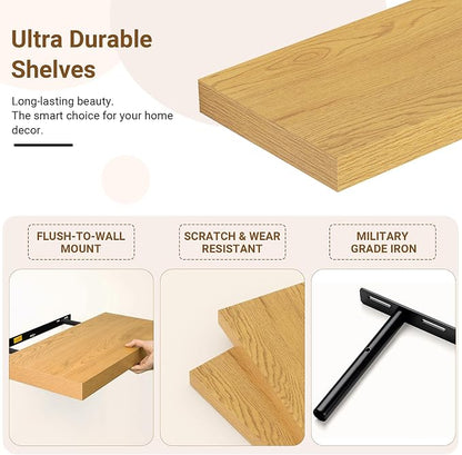 55 Inch Floating Shelves, 12 Inch Deep Floating Shelves - Image 5
