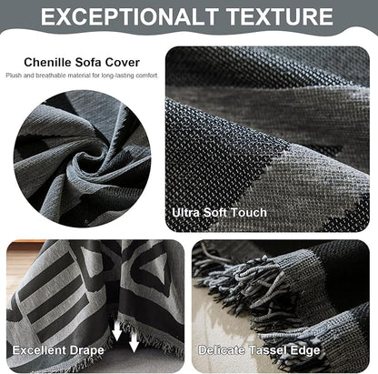 VClife Boho Couch Cover, Non Slip Chenille Furniture Protector - Image 5