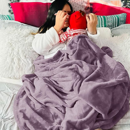 Bedsure GentleSoft Fleece Blankets Twin Size Fog Purple - Image 6